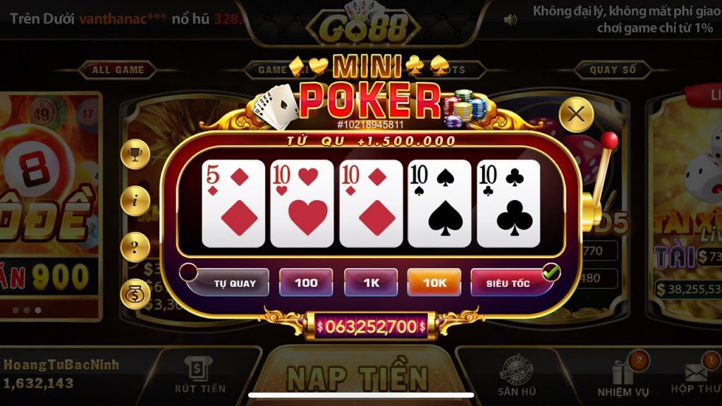 Cách chơi Mini Poker tại nhà cái 009 Casino